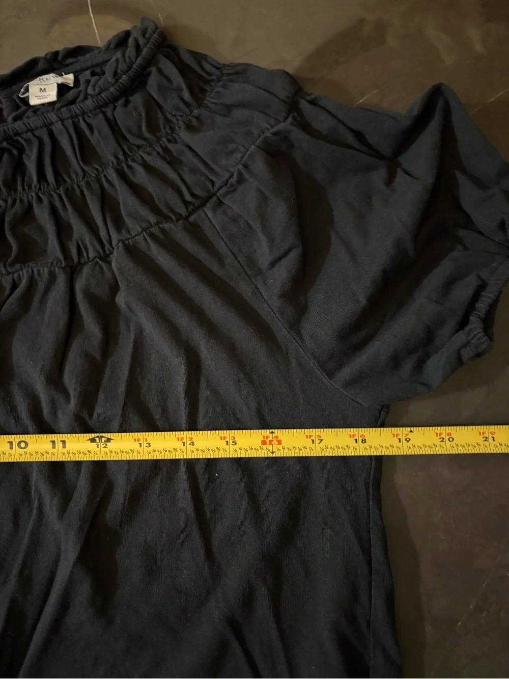 J. Crew Black Smocked Neck Short Sleeve Blouse Women’s Medium Casual, Grunge,